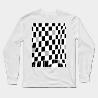 Funky check black grey white Long Sleeve T-Shirt